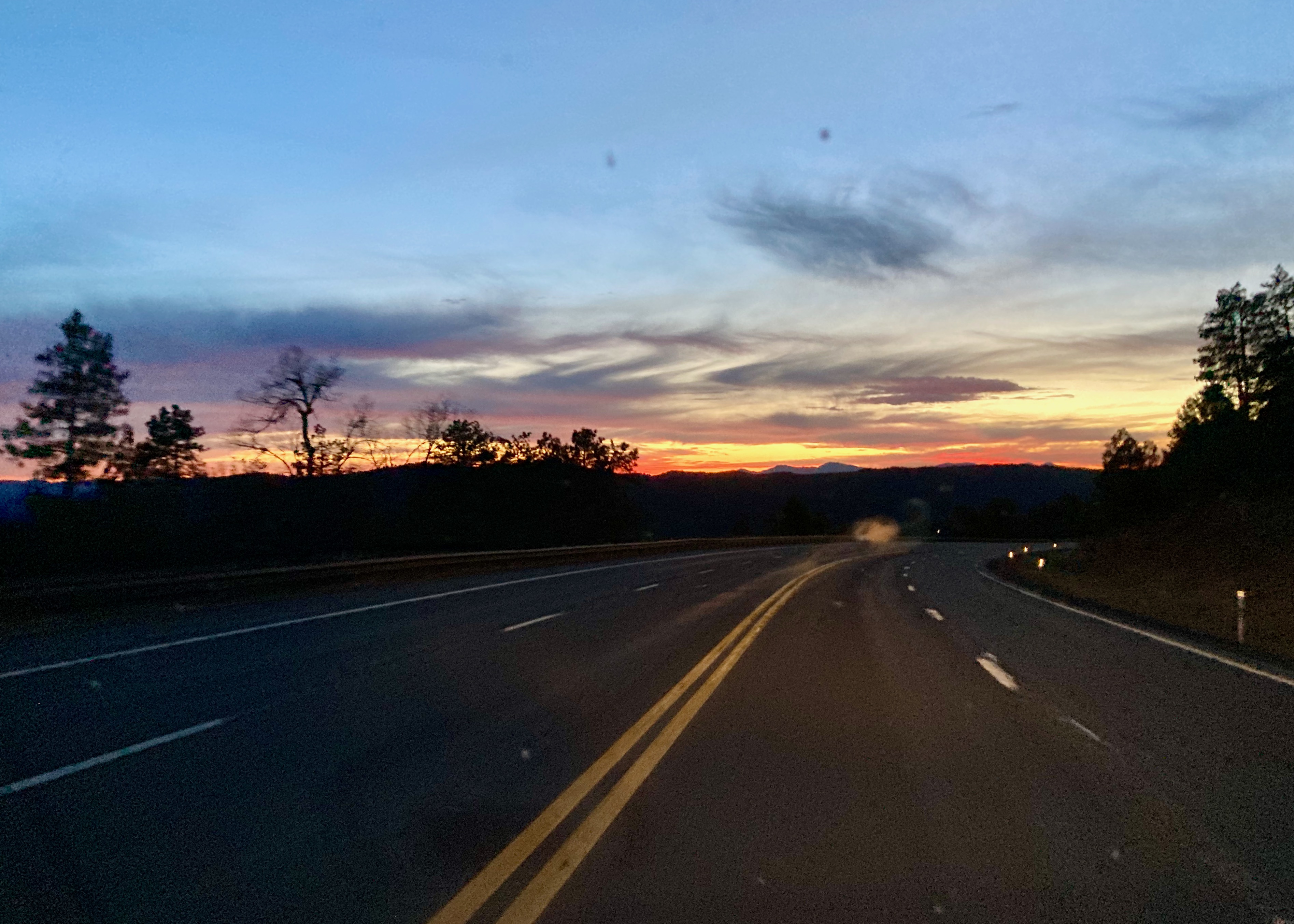 Beautiful sunet over Tonto National Forest on SR 260.